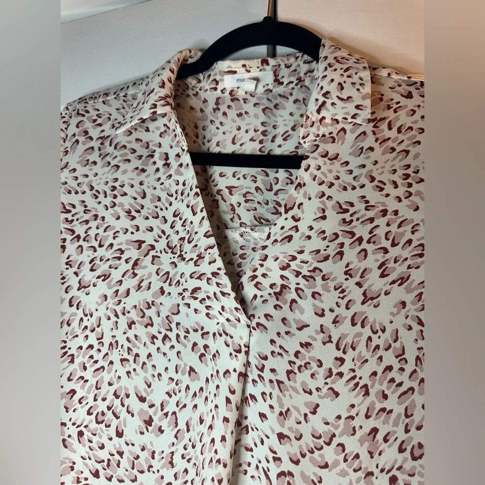 Maurices Burgundy Floral and Cream Leopard Blouses - Picture 8 of 9